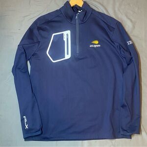 RLX Ralph Lauren US Open 1/4 Zip Pullover Navy Golf Jacket Large Quarter Zip